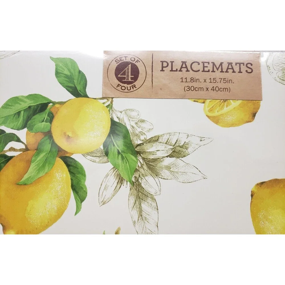 SET OF 4 HARD PLACEMATS WITH CORK BACK, 12